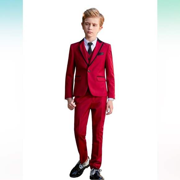 Boys Red Formal Suit - Picture 1 of 7